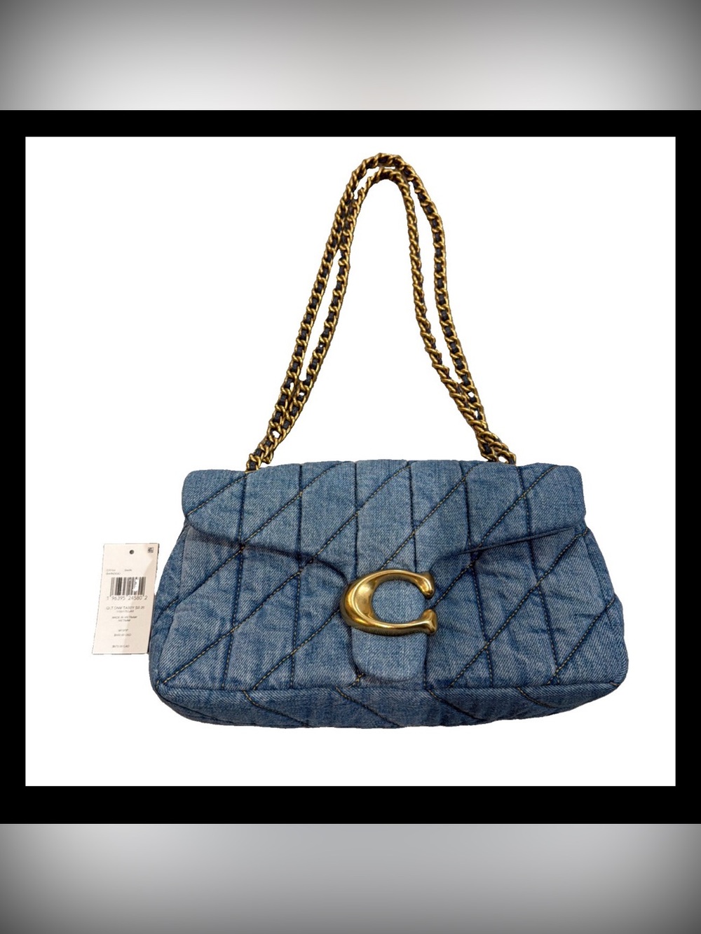 Coach Tabby 26 Quilted Leather Shoulder Bag Blue Indigo Denim CR704 NWT